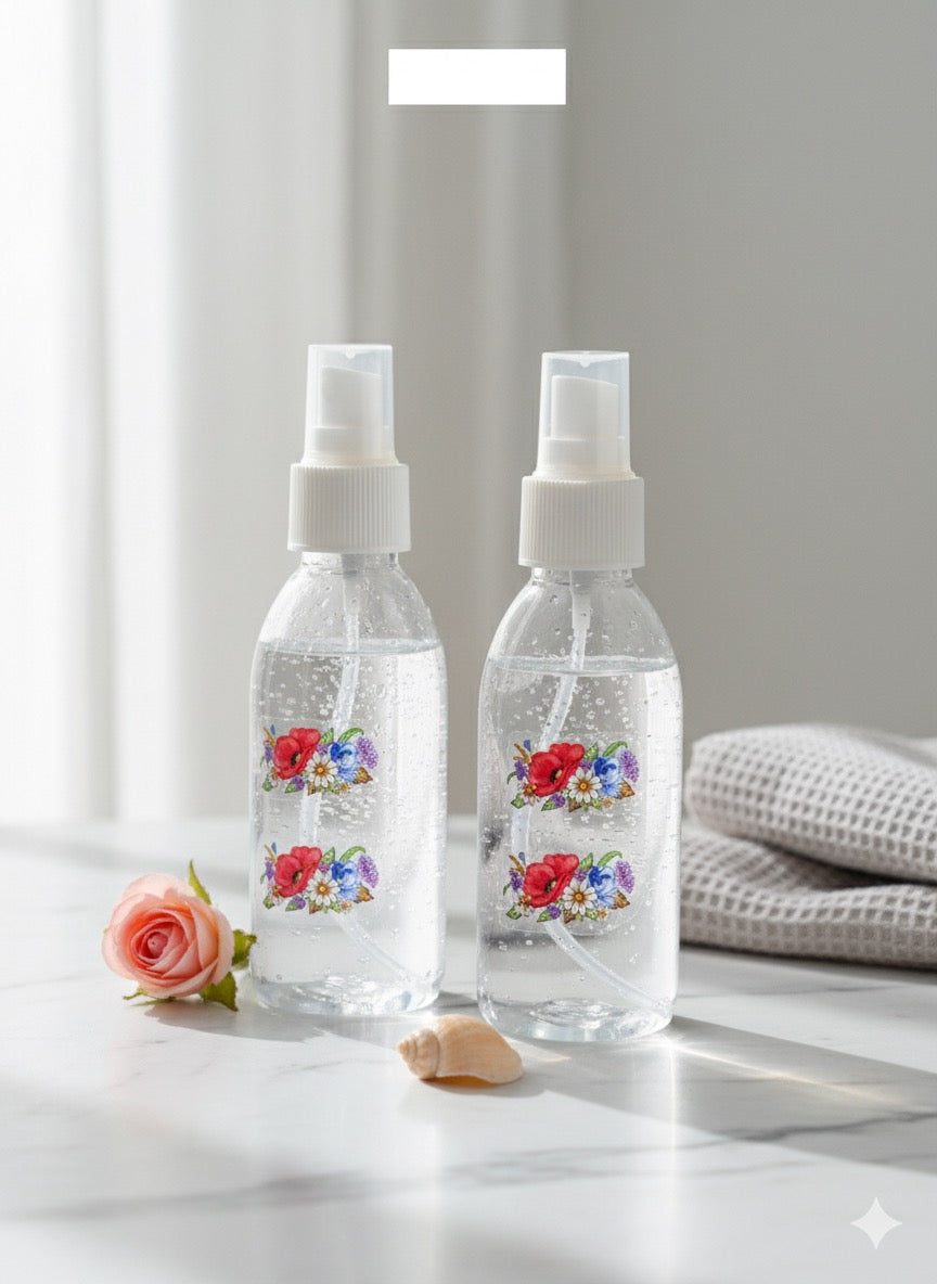 Pack of 2 Mini Spray Bottles – Refillable Fine Mist Travel Sprayers