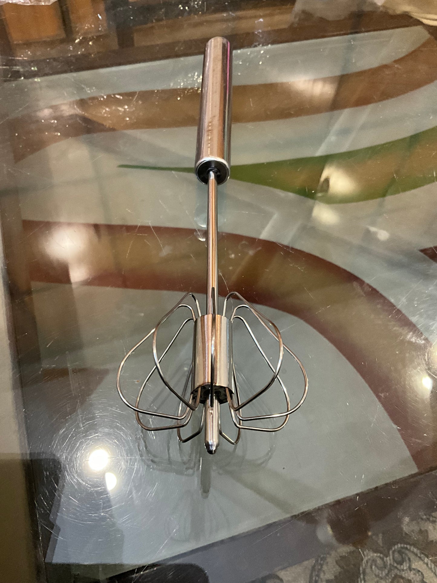 Stainless Steel Semi-Automatic Egg Beater – Hand Push Whisk Mixer for Effortless Mixing