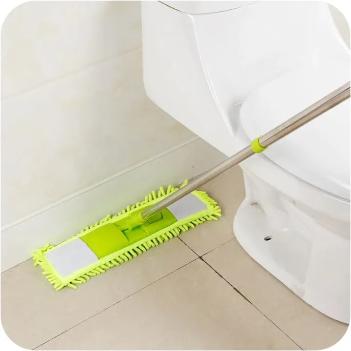 Flat Microfiber Wet & Dry Floor Mop – Telescopic Handle, 360° Swivel Head
