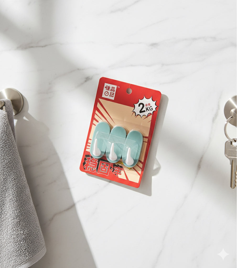 Stick-On Wall Hook – Durable Adhesive Hanger for Home & Office