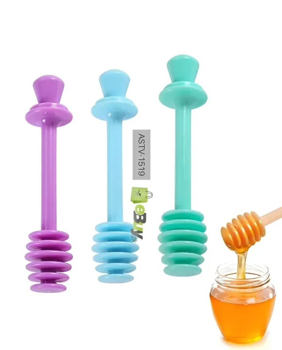 Plastic Honey Dipper Stick Honey Spoons Honey Jam Dipper Honey Spiral Honey Stick Small Honey Sticks for Honey Syrup Molasses Coffee Stirring