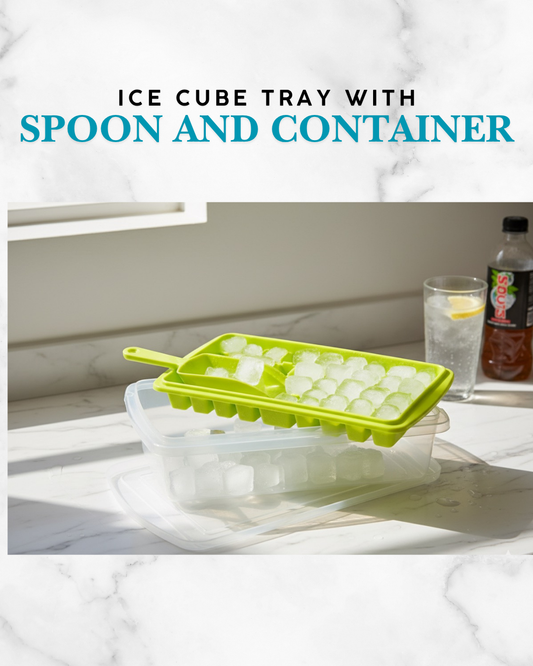 Ice cube tray with ice lifter and storage container- High quality ice cube tray