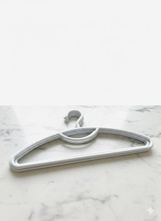 6-piece heavy-duty round-corner clothes hanger set for closet organization.”