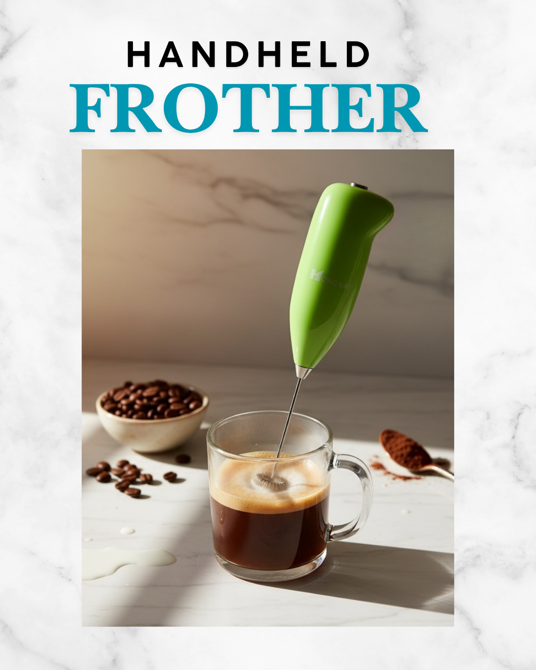 Electric Handheld Coffee Beater – Portable Milk Frother, Egg Beater, and Mini Blender for Home & Kitchen