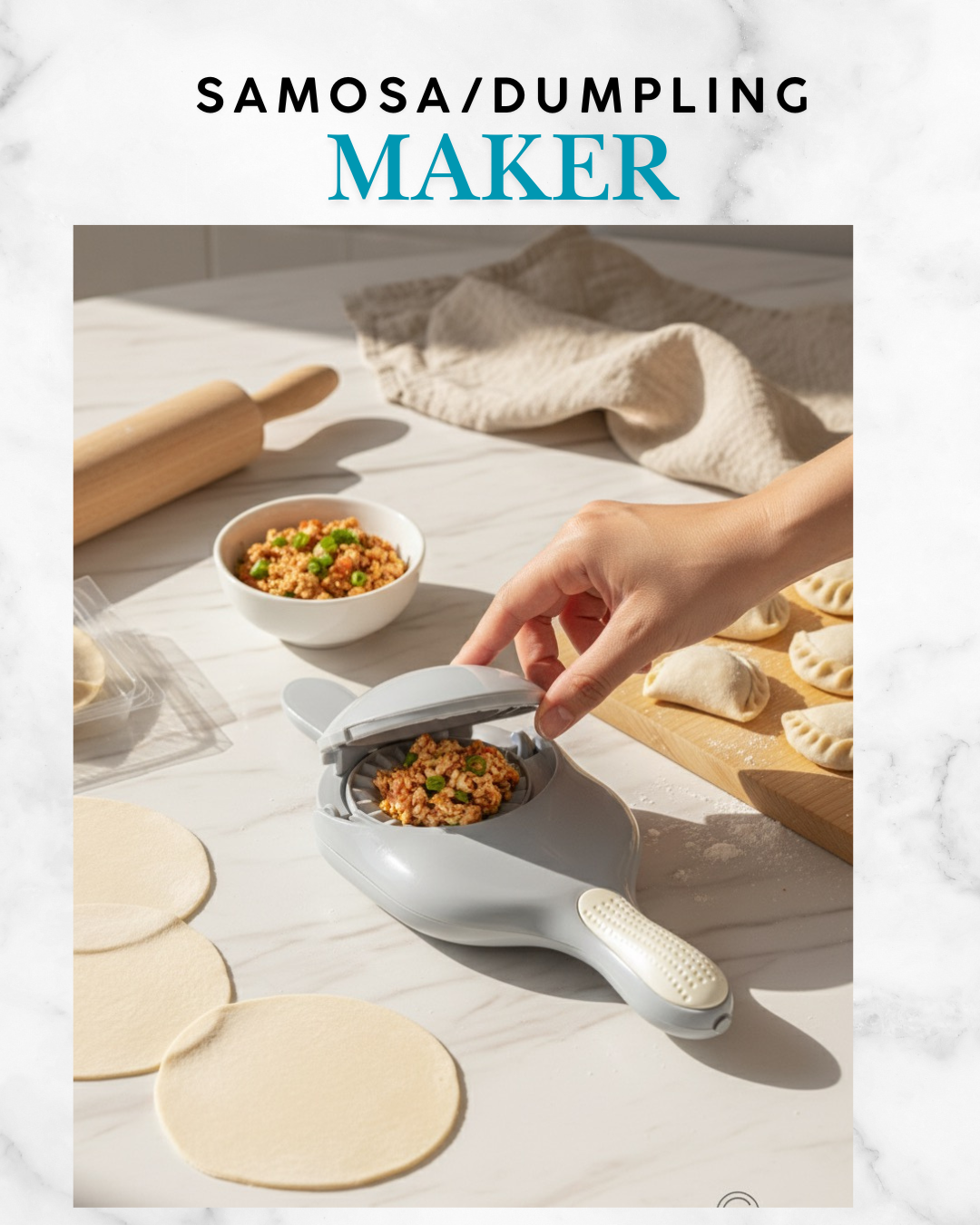 2-in-1 Dumpling Maker Machine – Manual Dough Press & Dumpling Mold for Easy Homemade Dumplings