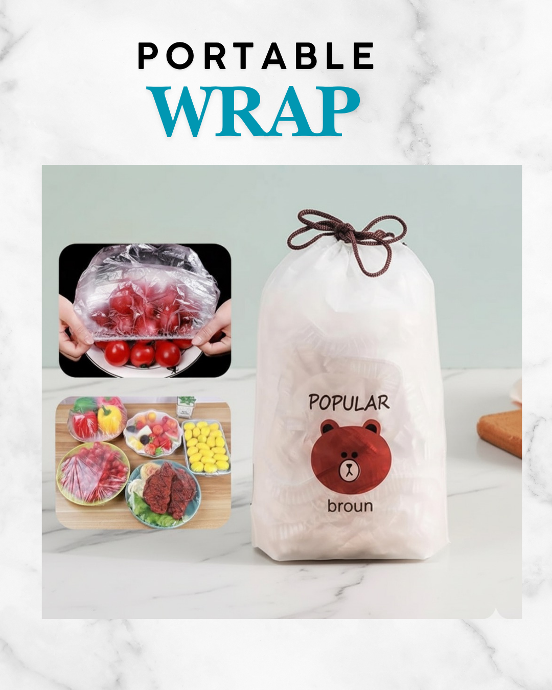 Disposable Food Cover Plastic Wrap Elastic Food Lids For Fruit Bowls Cup Cap Storage Kitchen Fresh Keeping Saver Bag