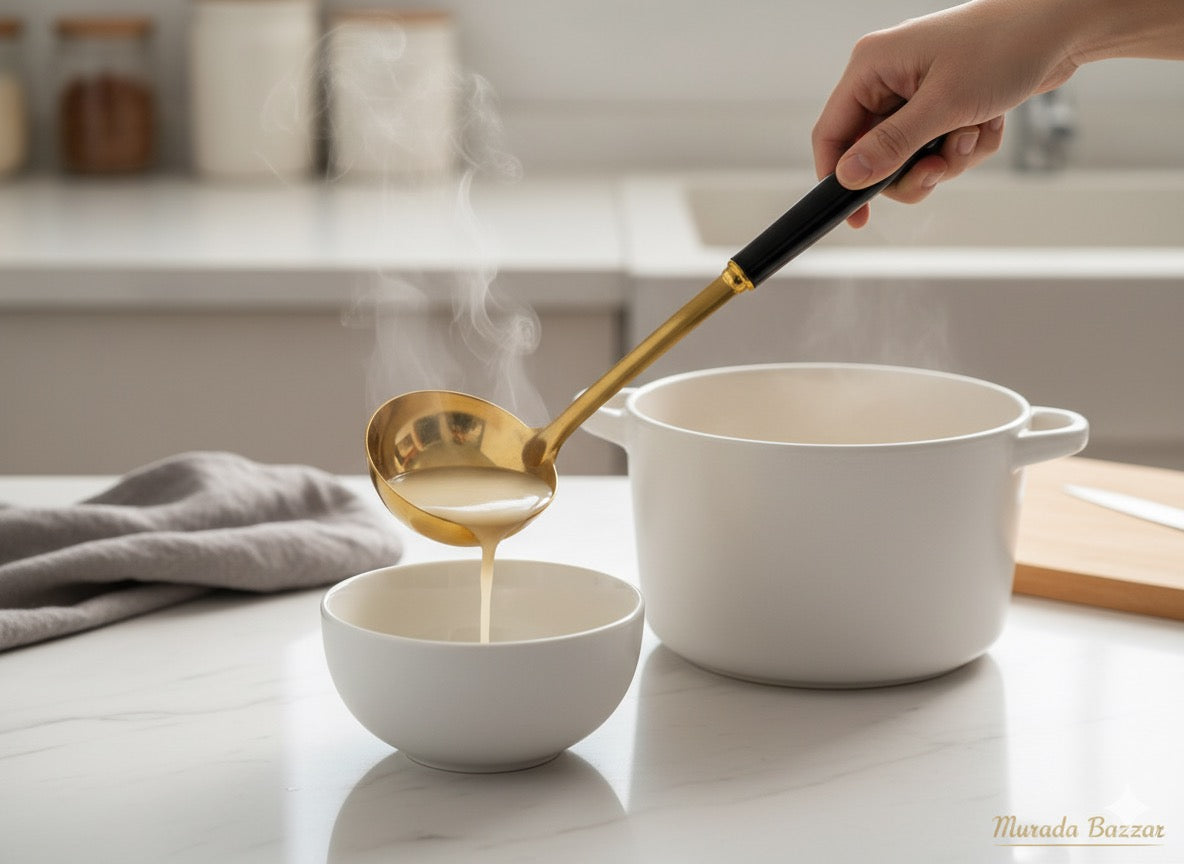 Stainless Steel Stew Serving Spoon – Deep Ladle for Soups, Curries, and Gravies