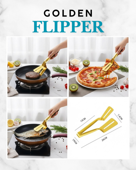 3-in-1 Stainless Steel Cooking Tong – Double-Sided Spatula (10 Inch)