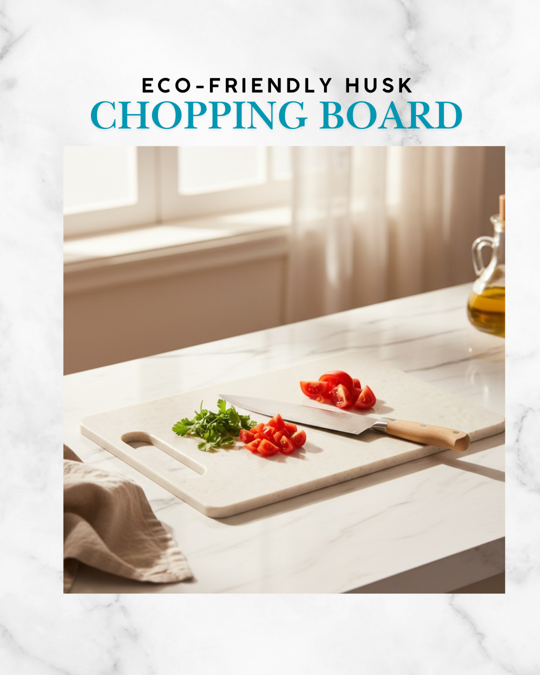 Natural husk plastic cutting board small