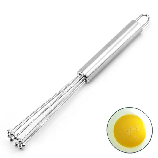Stainless Steel Ball Whisk Set – Manual Hand Mixer for Whisking, Beating & Blending (small