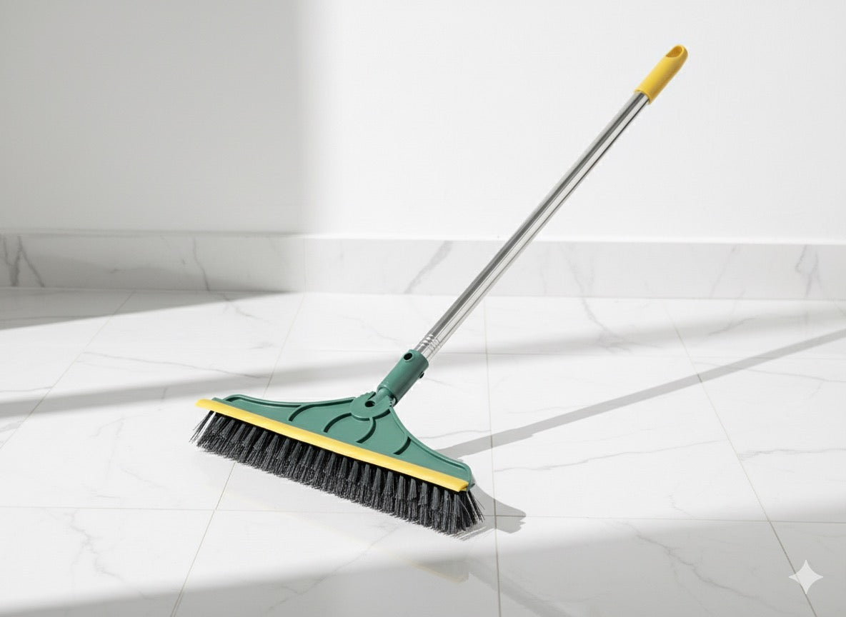3-in-1 Cleaning Brush with Wiper – Double-Sided Scrubber & Long Handle