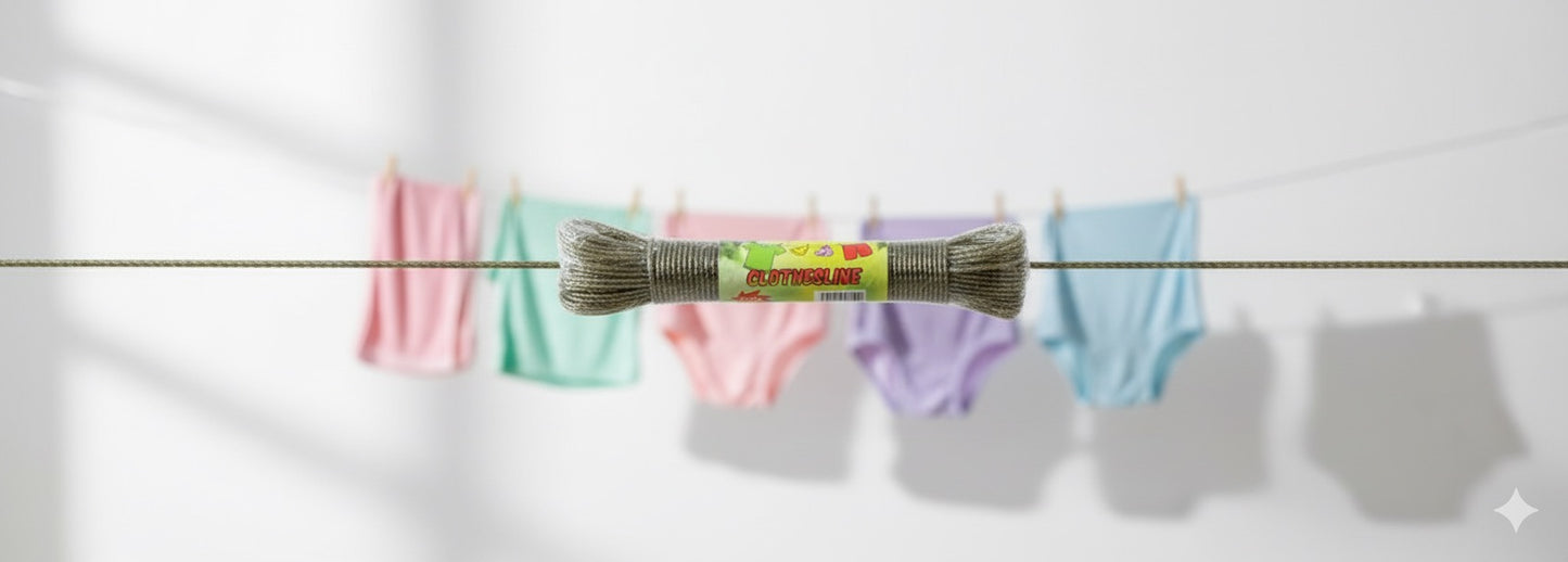 20-Meter PVC-Coated Metal Laundry Rope – Heavy-Duty Clothes Drying Wire