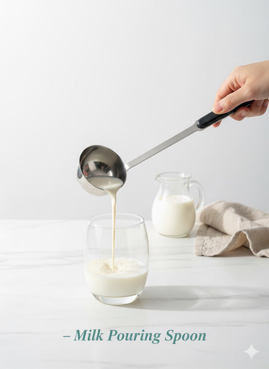 Stainless steel milk serving spoon