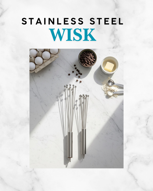 Stainless Steel Ball Whisk Set – Manual Hand Mixer for Whisking, Beating & Blending (large)