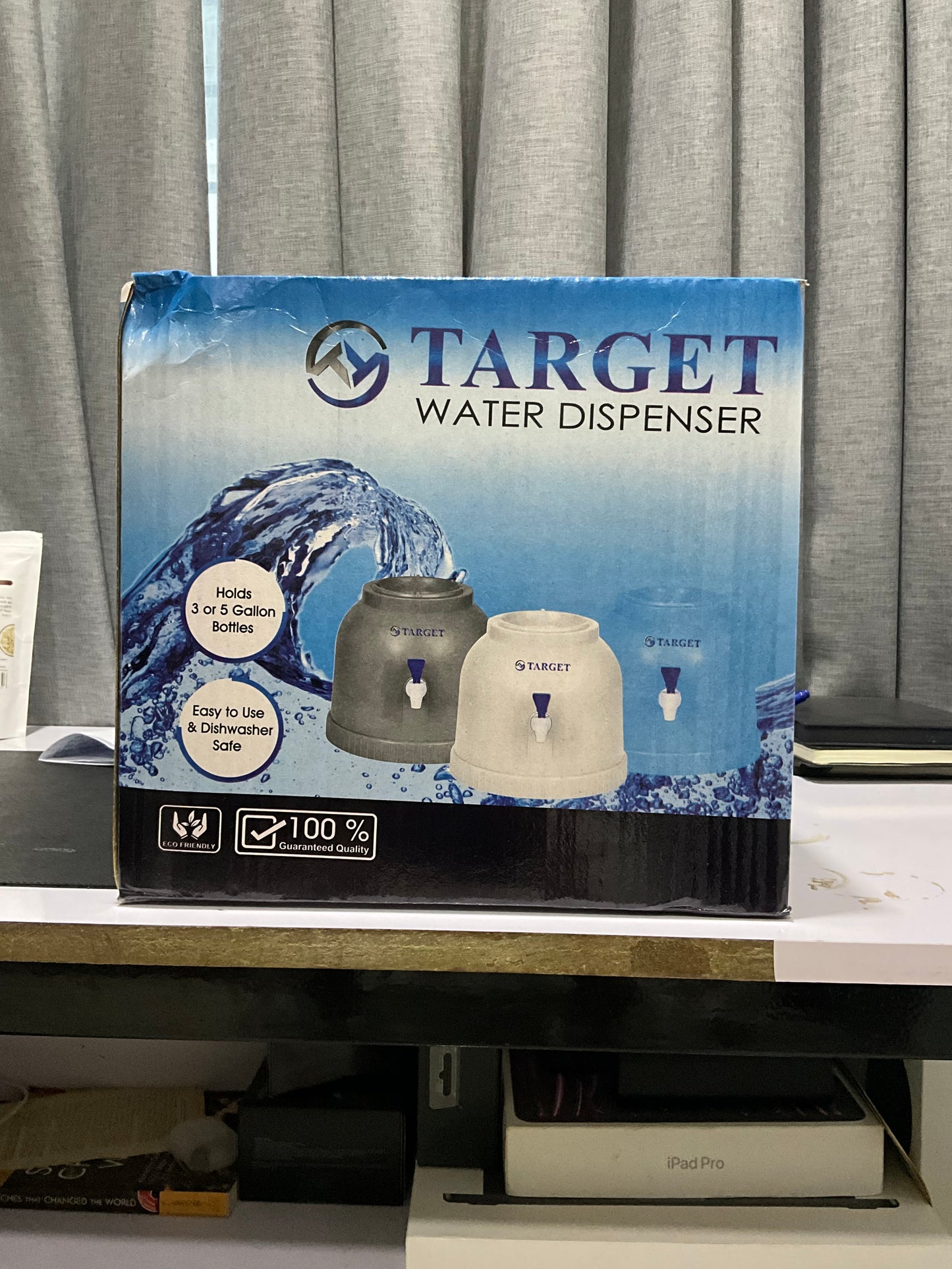 Mini Non Electric Water Bottle Dispenser - Portable - Manual - White - Plastic - 11inch x 10 inch (W*H) - For 19 liter water bottle