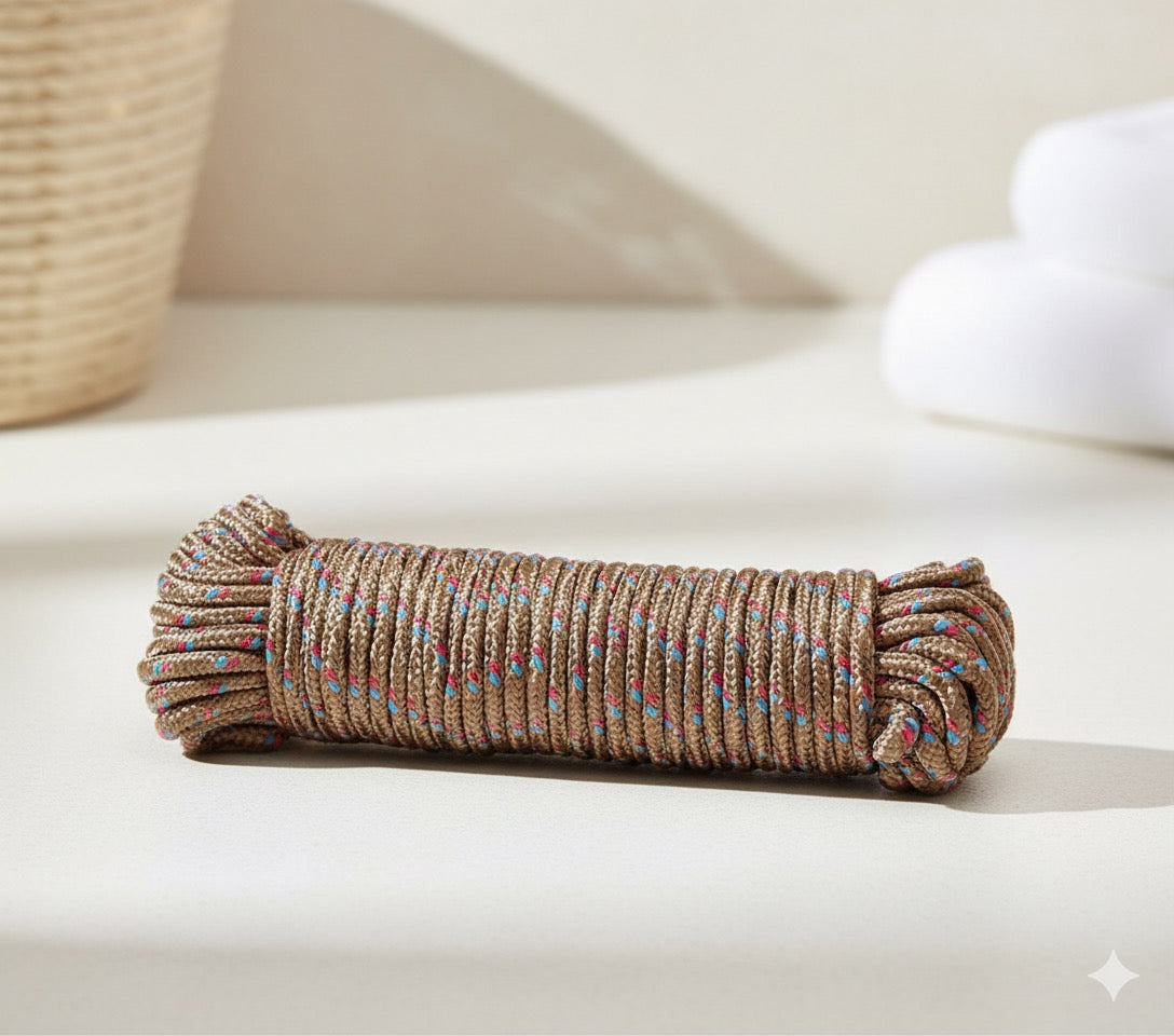 Colorful 20-meter nylon braided twisted rope for drying clothes indoors or outdoor