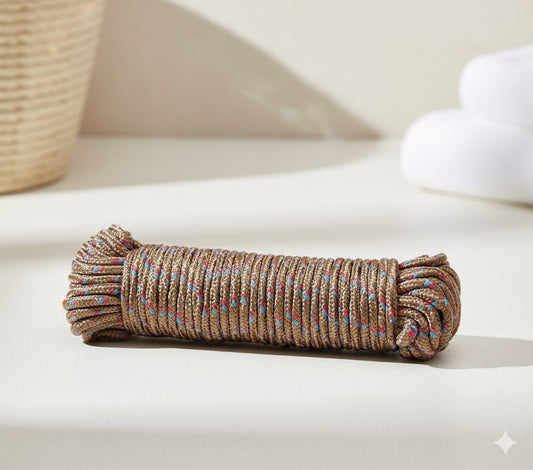 Colorful 20-meter nylon braided twisted rope for drying clothes indoors or outdoor