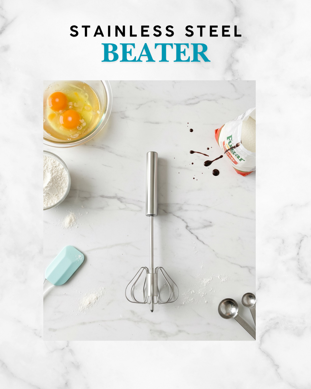 Stainless Steel Semi-Automatic Egg Beater – Hand Push Whisk Mixer for Effortless Mixing