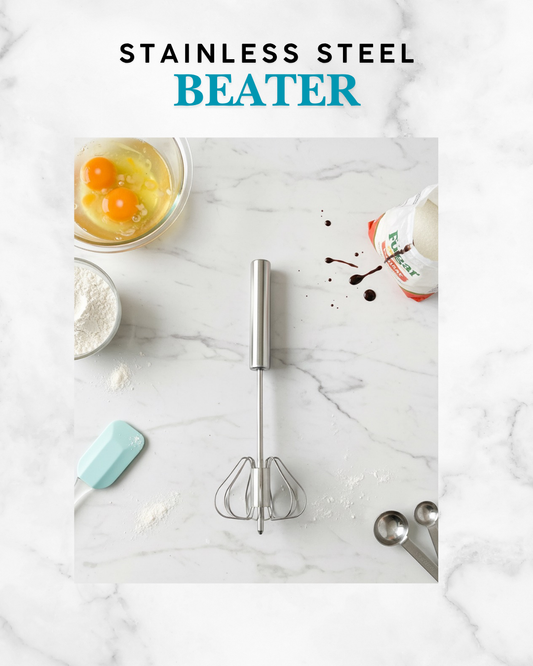 Stainless Steel Semi-Automatic Egg Beater – Hand Push Whisk Mixer for Effortless Mixing