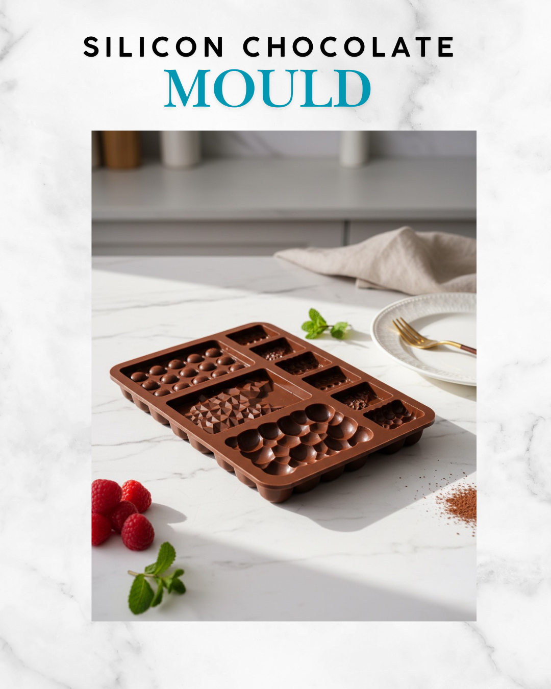 Bubble and Cracked Theme Silicone Chocolate Bar Mold 9 Cavity