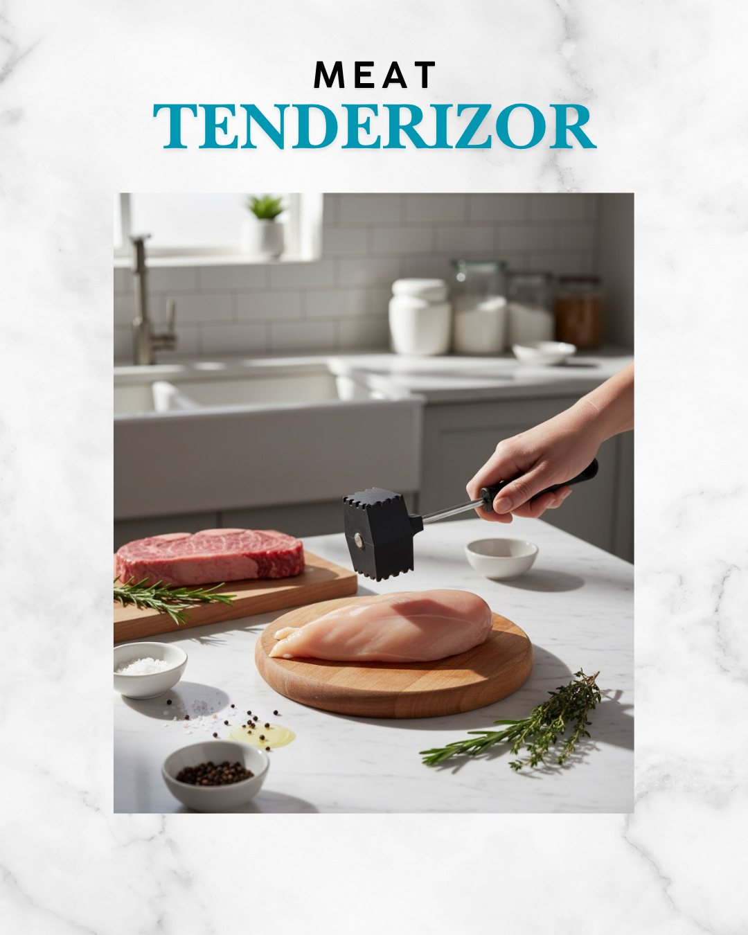 Heavy-Duty Metal Meat Hammer - Tenderizer and Pounder for Perfect Meat Preparation