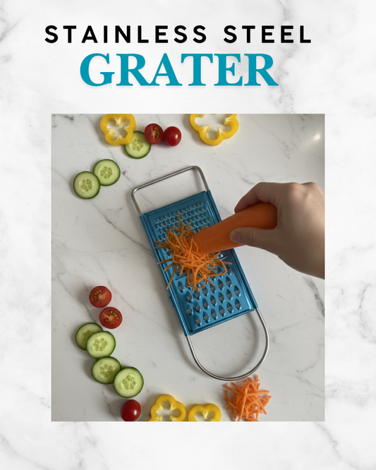 3-in-1 Multi-Functional Stainless Steel Grater – Handheld Fruit & Vegetable Slicer