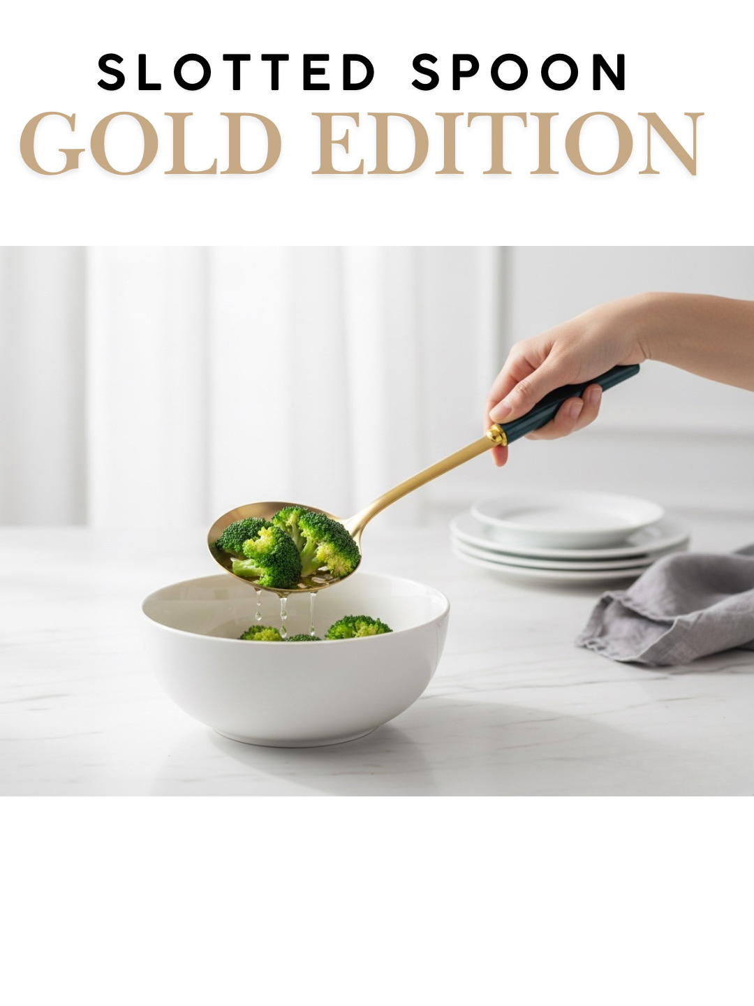 Stainless Steel Slotted Spoon – Durable Kitchen Tool for Frying, Serving, and Draining