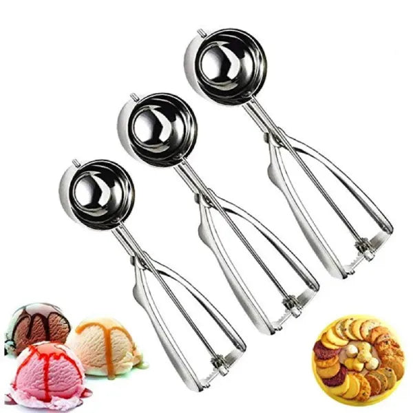 Stainless Steel Ice Cream Scoop - Silver