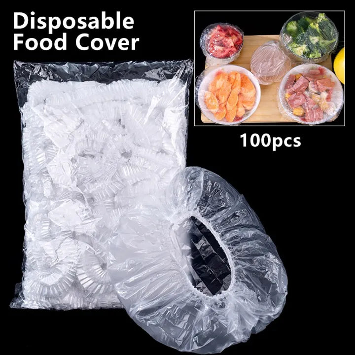 Disposable Food Cover Plastic Wrap Elastic Food Lids For Fruit Bowls Cup Cap Storage Kitchen Fresh Keeping Saver Bag
